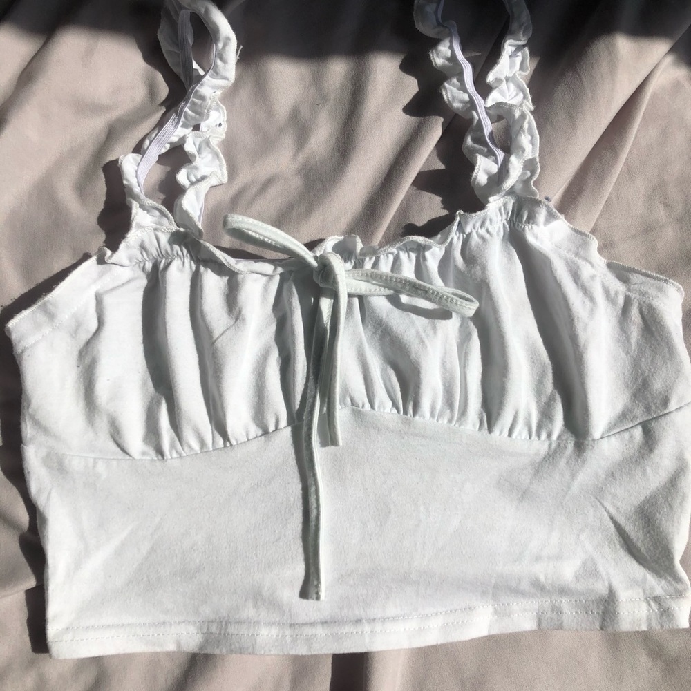 white dressy crop top